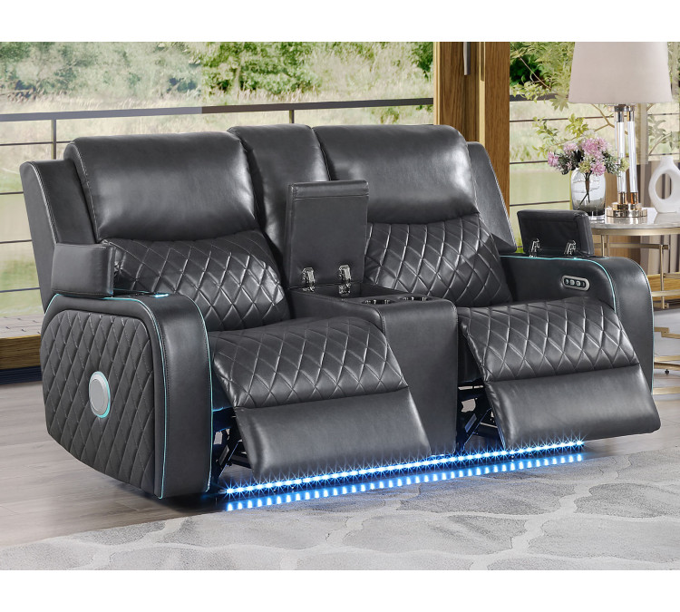 Luna Home Cinema Power Reclining - Charcoal
