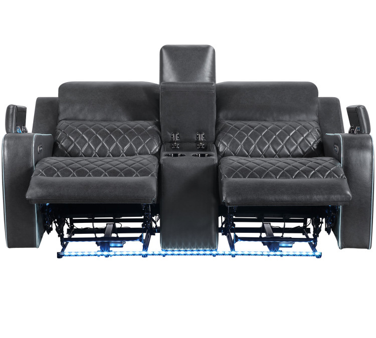 Luna Home Cinema Power Reclining - Charcoal