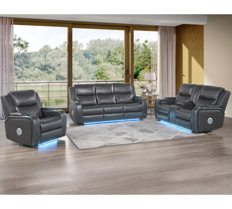 Luna Home Cinema Power Reclining - Charcoal