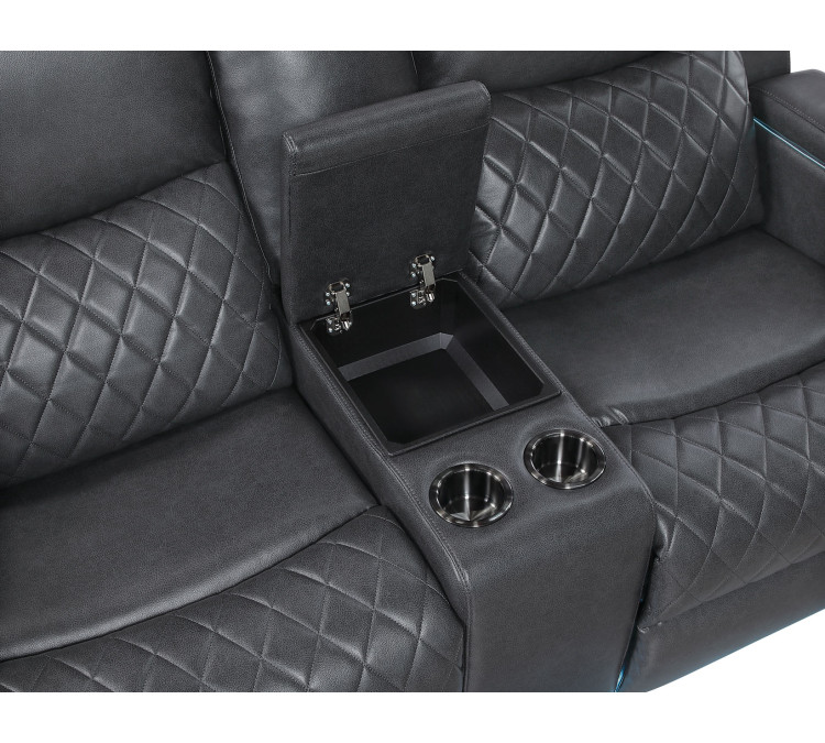 Luna Home Cinema Power Reclining - Charcoal