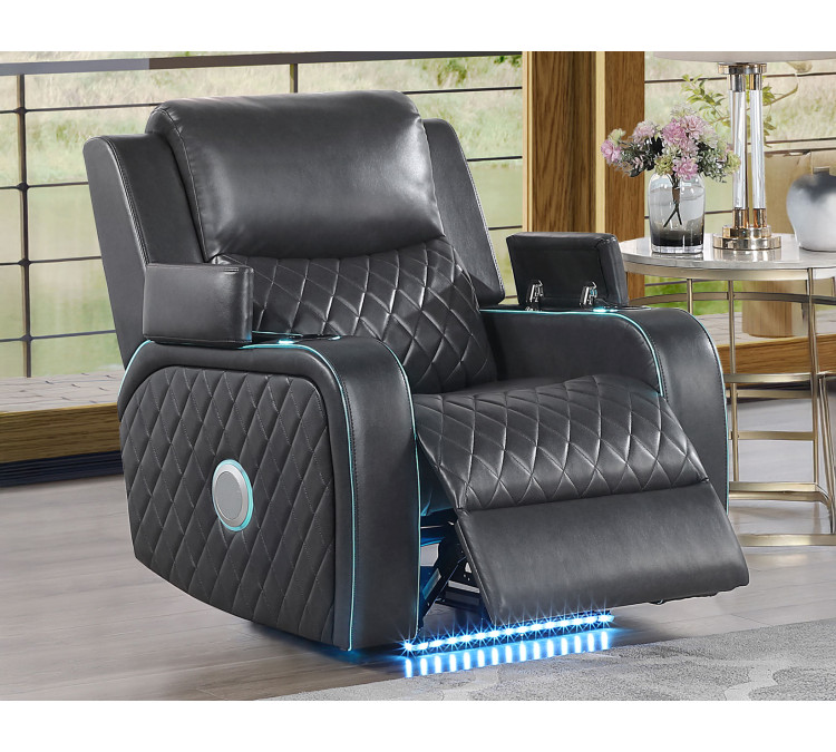 Luna Home Cinema Power Reclining - Charcoal