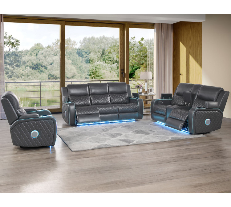 Luna Home Cinema Power Reclining - Charcoal