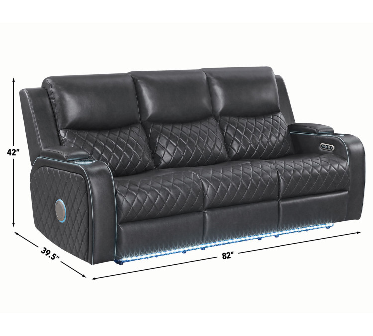 Luna Home Cinema Power Reclining - Charcoal