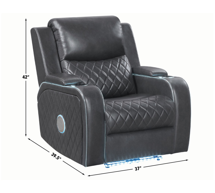 Luna Home Cinema Power Reclining - Charcoal