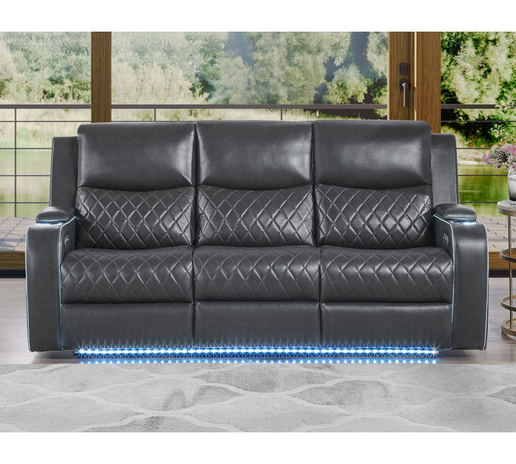 Luna Home Cinema Power Reclining - Charcoal