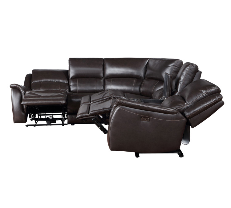 Alexandria Leather 6/Piece Power Reclining Set - Chocolate