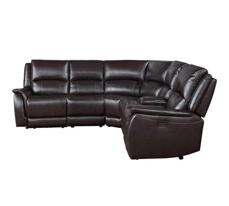 Alexandria Leather 6/Piece Power Reclining Set - Chocolate