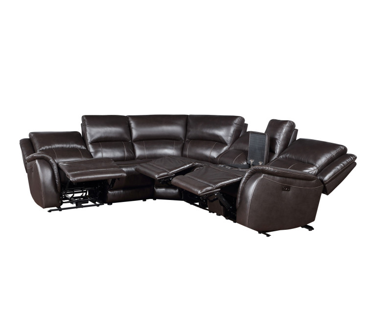 Alexandria Leather 6/Piece Power Reclining Set - Chocolate