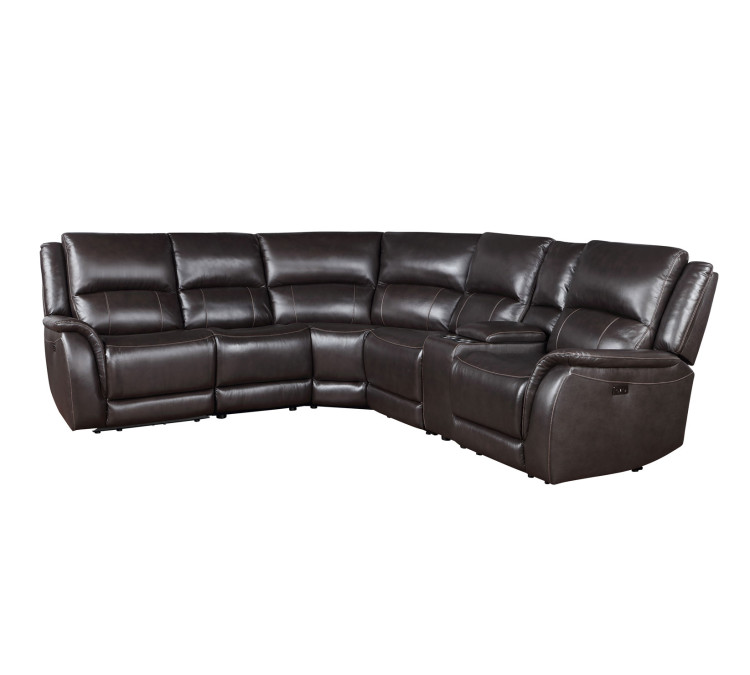 Alexandria Leather 6/Piece Power Reclining Set - Chocolate
