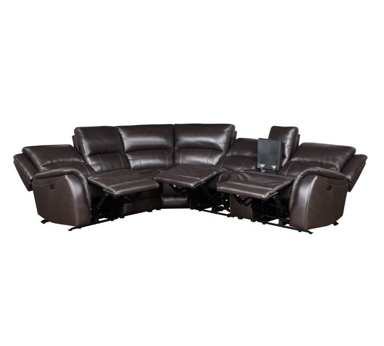 Alexandria Leather 6/Piece Power Reclining Set - Chocolate