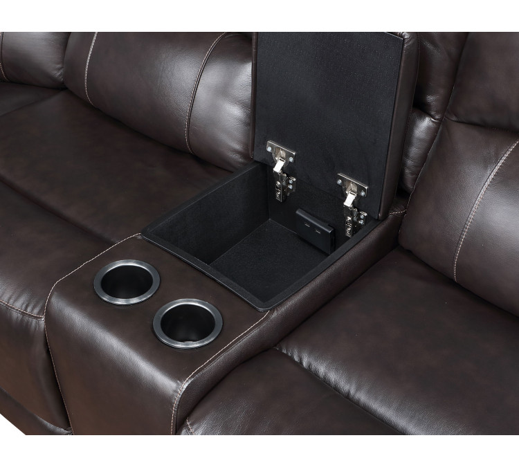 Alexandria Leather 6/Piece Power Reclining Set - Chocolate