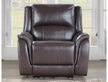 Alexandria Leather Power Recliner - Chocolate