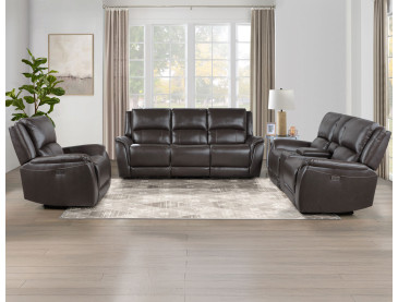 Alexandria Leather Power Reclining - Chocolate
