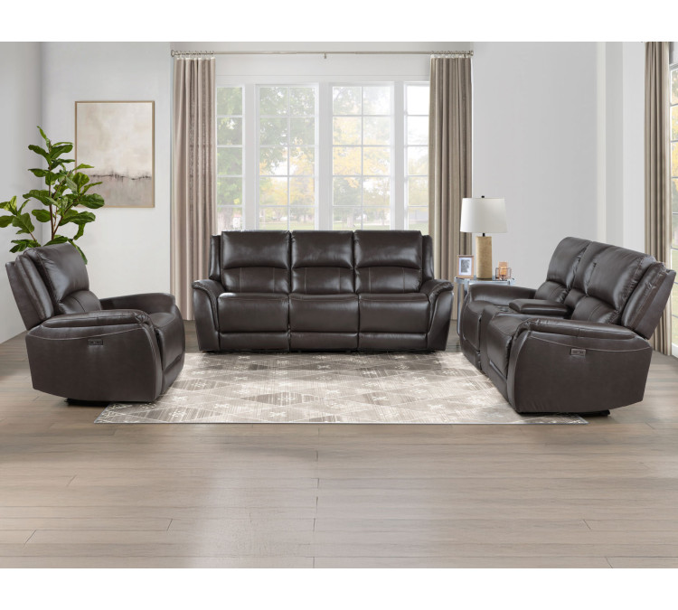 Alexandria Leather Power Reclining - Chocolate