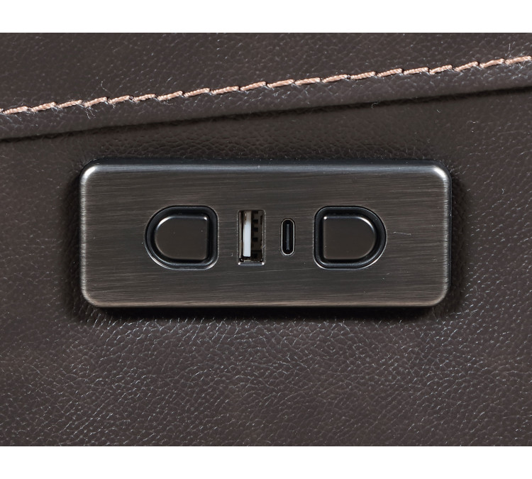 Alexandria Leather Power Reclining - Chocolate