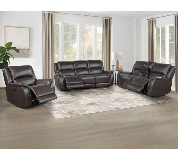 Alexandria Leather Power Reclining - Chocolate