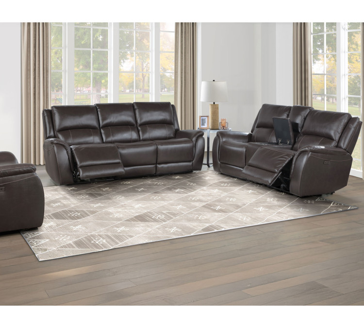 Alexandria Leather Power Reclining - Chocolate