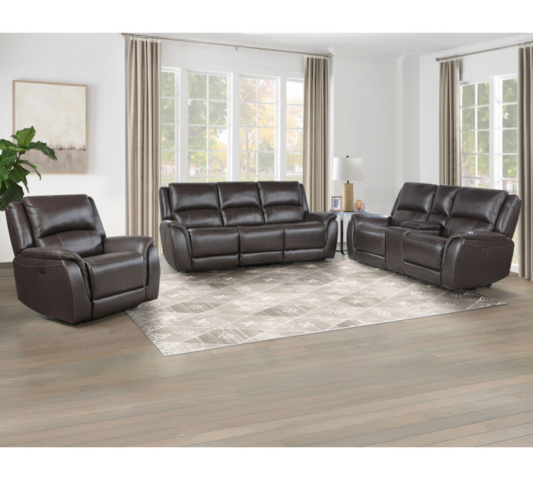 Alexandria Leather Power Reclining - Chocolate