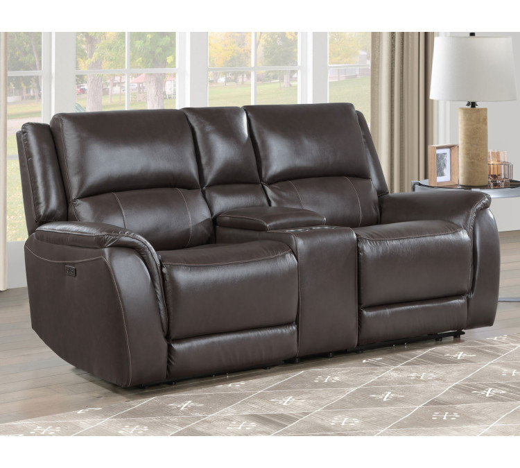 Alexandria Leather Power Reclining - Chocolate