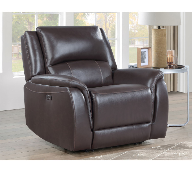 Alexandria Leather Power Reclining - Chocolate
