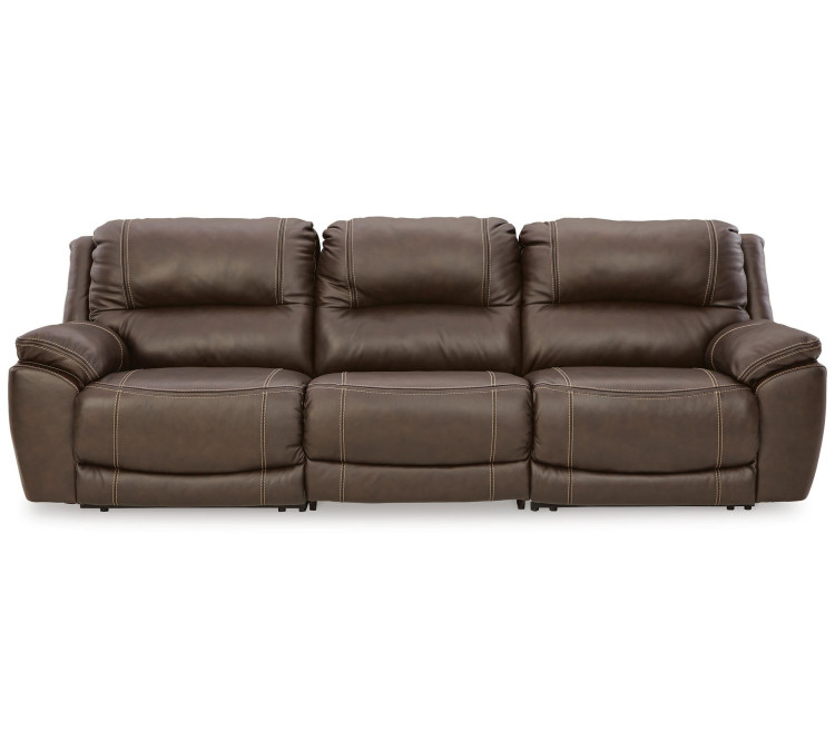 Dunleith 3-Piece Power Reclining Sofa - Chocolate