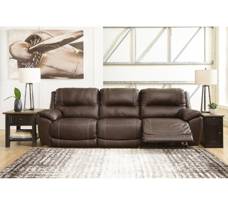 Dunleith 3-Piece Power Reclining Sofa - Chocolate