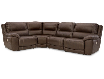 Dunleith 4-Piece Power Reclining Sectional - Chocolate