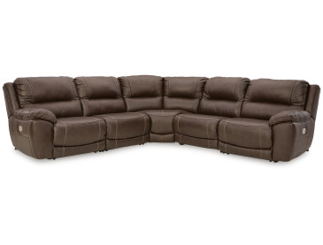 Dunleith 5-Piece Power Reclining Sectional - Chocolate