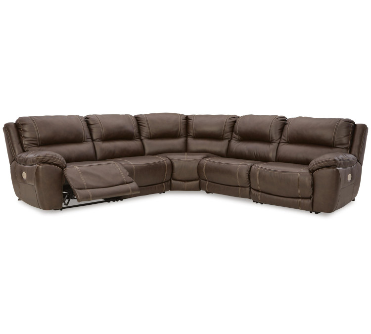 Dunleith 5-Piece Power Reclining Sectional - Chocolate