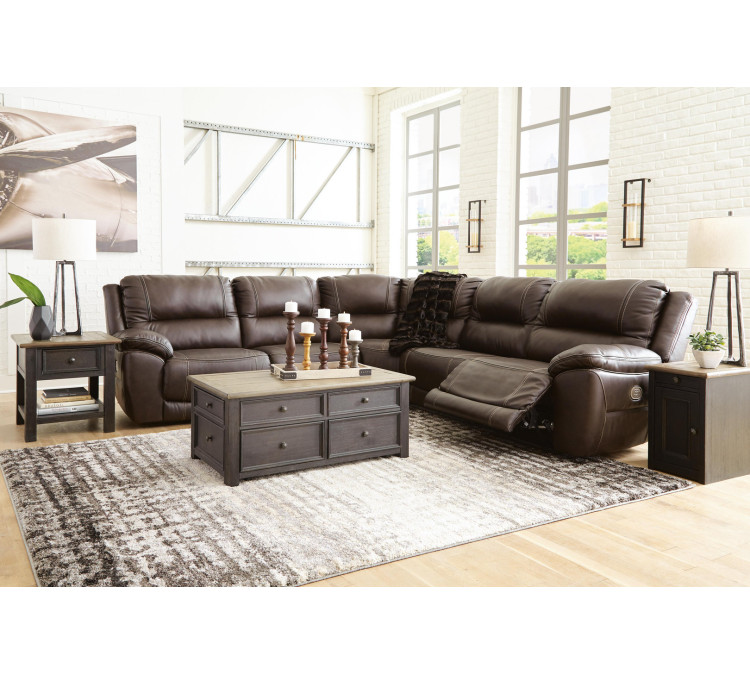 Dunleith 5-Piece Power Reclining Sectional - Chocolate