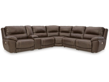 Dunleith 6-Piece Power Reclining Sectional - Chocolate