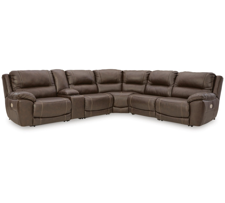 Dunleith 6-Piece Power Reclining Sectional - Chocolate