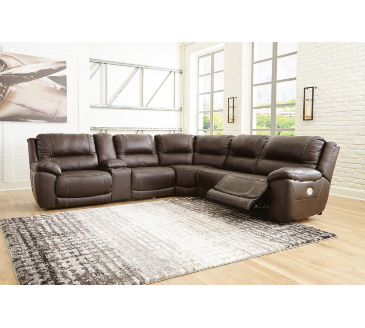 Dunleith 6-Piece Power Reclining Sectional - Chocolate