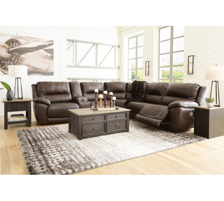 Dunleith 6-Piece Power Reclining Sectional - Chocolate