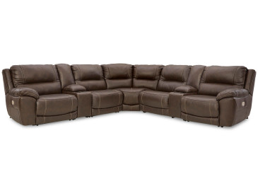 Dunleith 7-Piece Power Reclining Sectional - Chocolate