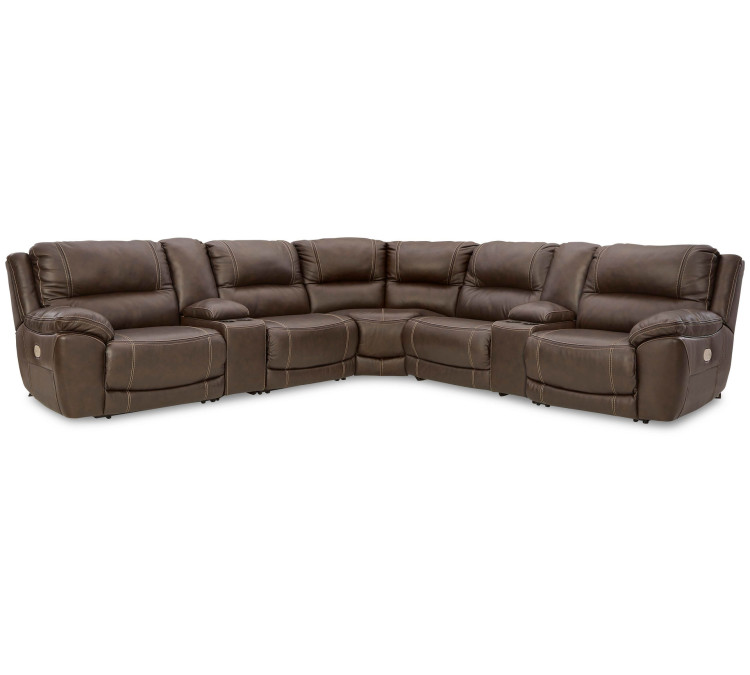Dunleith 7-Piece Power Reclining Sectional - Chocolate
