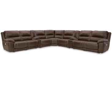 Dunleith 9-Piece Power Reclining Sectional - Chocolate
