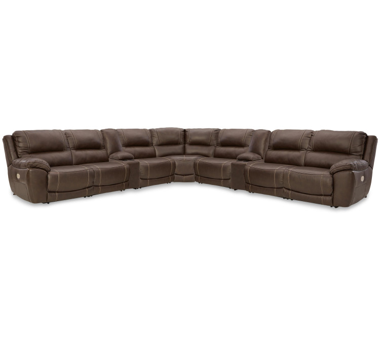 Dunleith 9-Piece Power Reclining Sectional - Chocolate