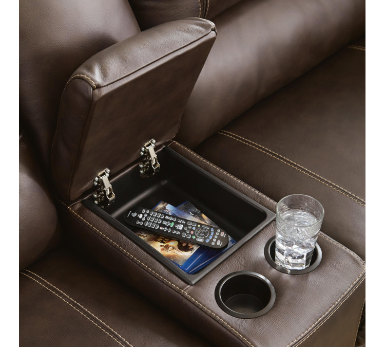 Dunleith 9-Piece Power Reclining Sectional - Chocolate
