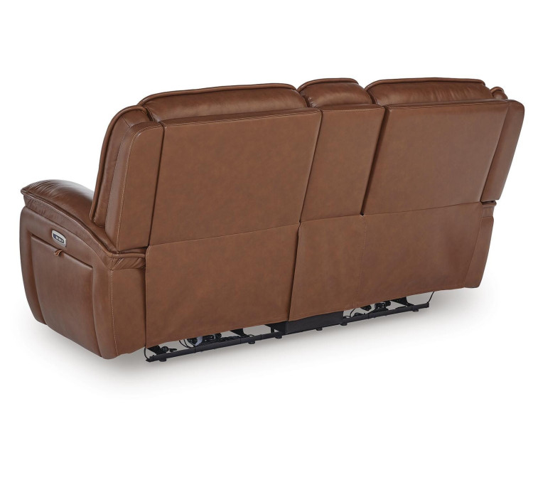 Healy Pier Power Reclining Loveseat with Console - Chocolate