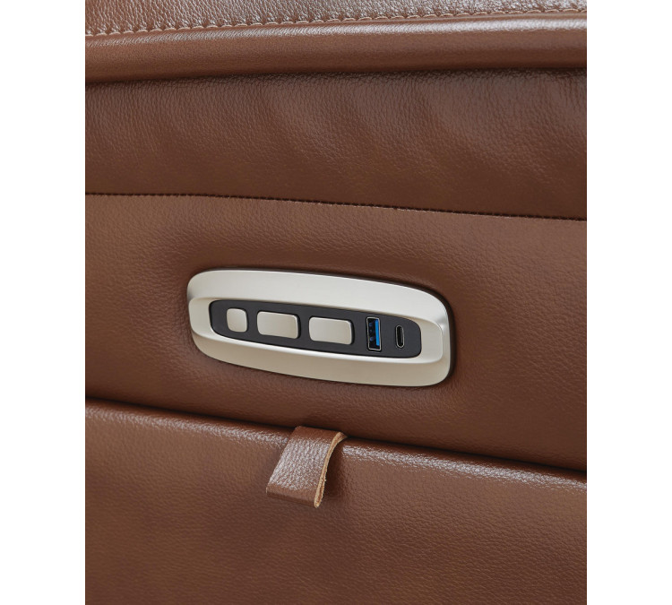Healy Pier Power Reclining Sofa - Chocolate