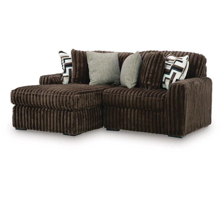 Midnight-Madness 2-Piece Sectional with Chaise - Chocolate