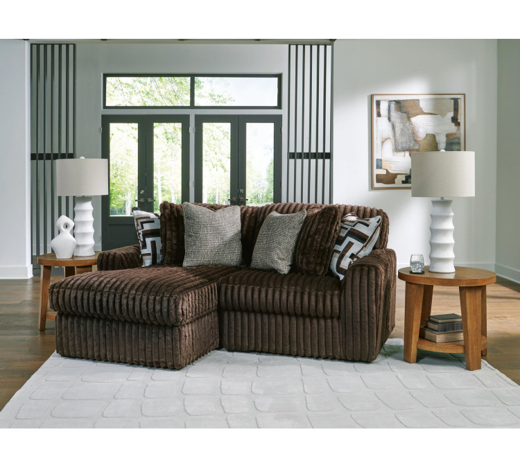 Midnight-Madness 2-Piece Sectional with Chaise - Chocolate