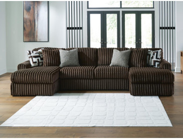 Midnight-Madness 3-Piece Sectional with Chaise - Chocolate