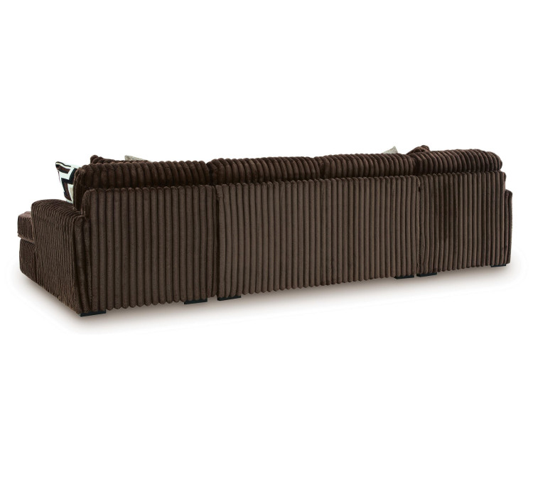 Midnight-Madness 3-Piece Sectional with Chaise - Chocolate