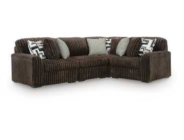Midnight-Madness 4-Piece Sectional - Chocolate