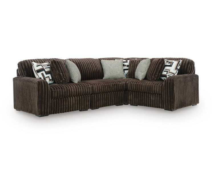 Midnight-Madness 4-Piece Sectional - Chocolate