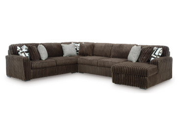 Midnight-Madness 4-Piece Sectional with Chaise - Chocolate
