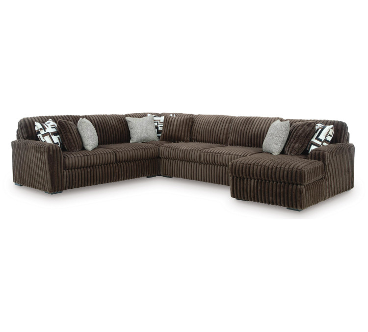 Midnight-Madness 4-Piece Sectional with Chaise - Chocolate