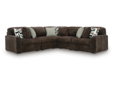 Midnight-Madness 5-Piece Sectional - Chocolate